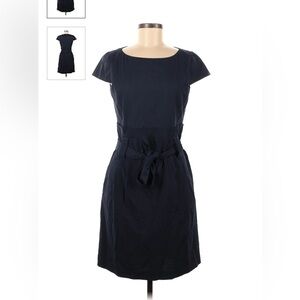 Emporio Armani | Navy Paper Bag Waist A-Line Dress | Size US 12 (46 Italy)